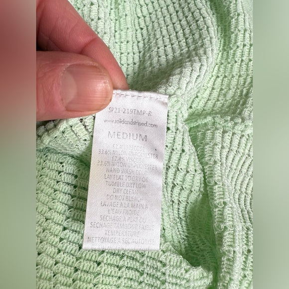 SOLID & STRIPED Pistachio Green CARSON Ribbed Fitted Tank Top size M - Picture 10 of 12